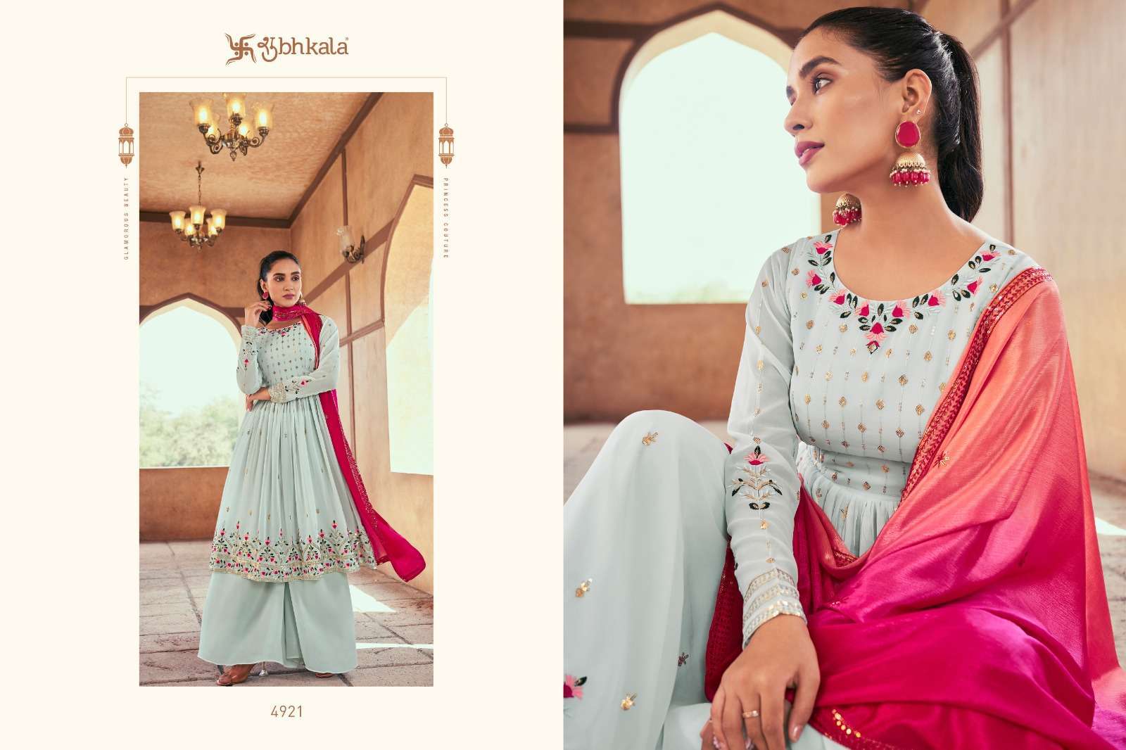 SHUBHKALA PRESENTS FLORY VOL-36 DESIGNER EXCLUSIVE EMBROIDERED SALWAR SUIT PALAZZO CATALOG WHOLESALER AND EXPORTER IN SURAT 