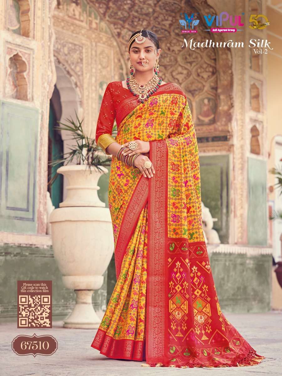 VIPUL FASHION PRESENTS MADHURAM SILK VOL-2 67500-67517 DESIGNER FUNCTION WEAR SAREES CATALOG WHOLESALER AND EXPORTER IN SURAT 