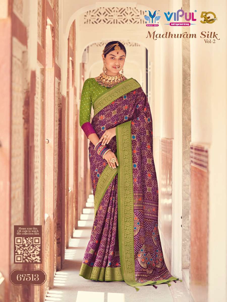 VIPUL FASHION PRESENTS MADHURAM SILK VOL-2 67500-67517 DESIGNER FUNCTION WEAR SAREES CATALOG WHOLESALER AND EXPORTER IN SURAT 