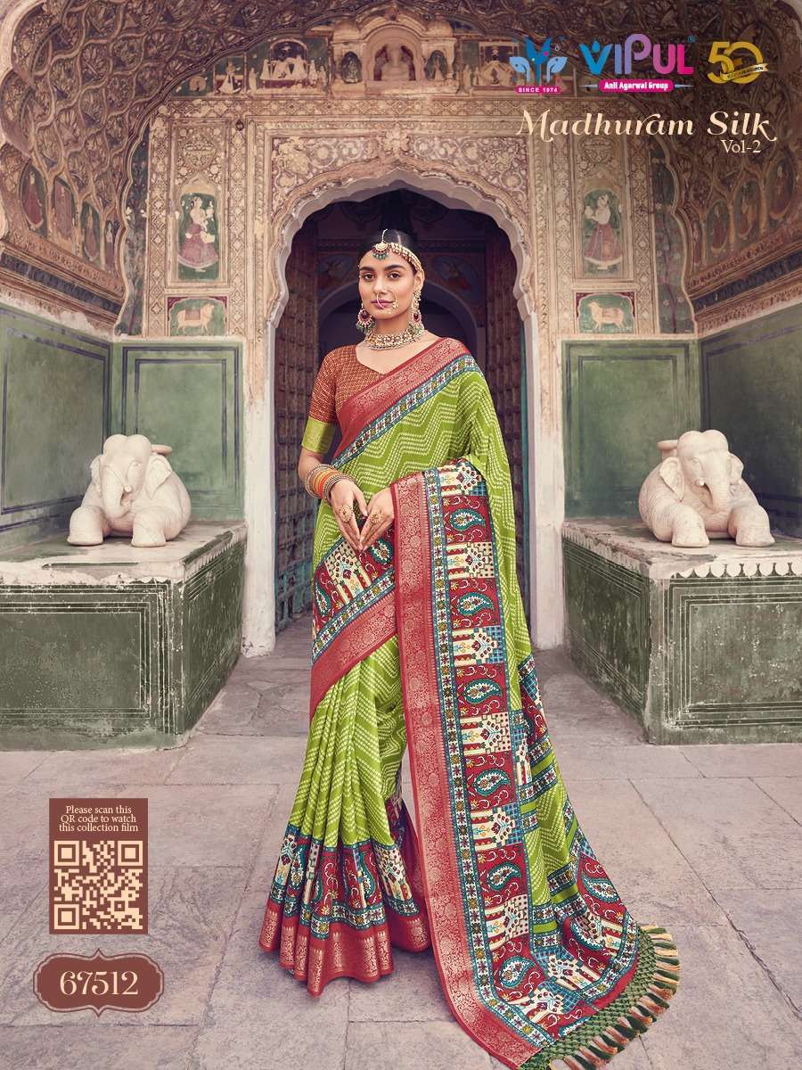 VIPUL FASHION PRESENTS MADHURAM SILK VOL-2 67500-67517 DESIGNER FUNCTION WEAR SAREES CATALOG WHOLESALER AND EXPORTER IN SURAT 