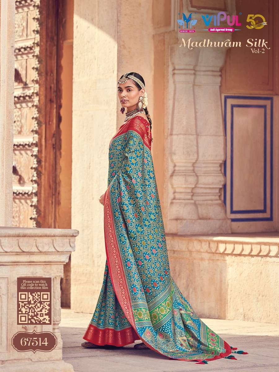 VIPUL FASHION PRESENTS MADHURAM SILK VOL-2 67500-67517 DESIGNER FUNCTION WEAR SAREES CATALOG WHOLESALER AND EXPORTER IN SURAT 
