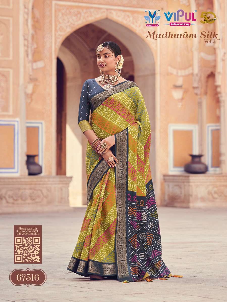 VIPUL FASHION PRESENTS MADHURAM SILK VOL-2 67500-67517 DESIGNER FUNCTION WEAR SAREES CATALOG WHOLESALER AND EXPORTER IN SURAT 
