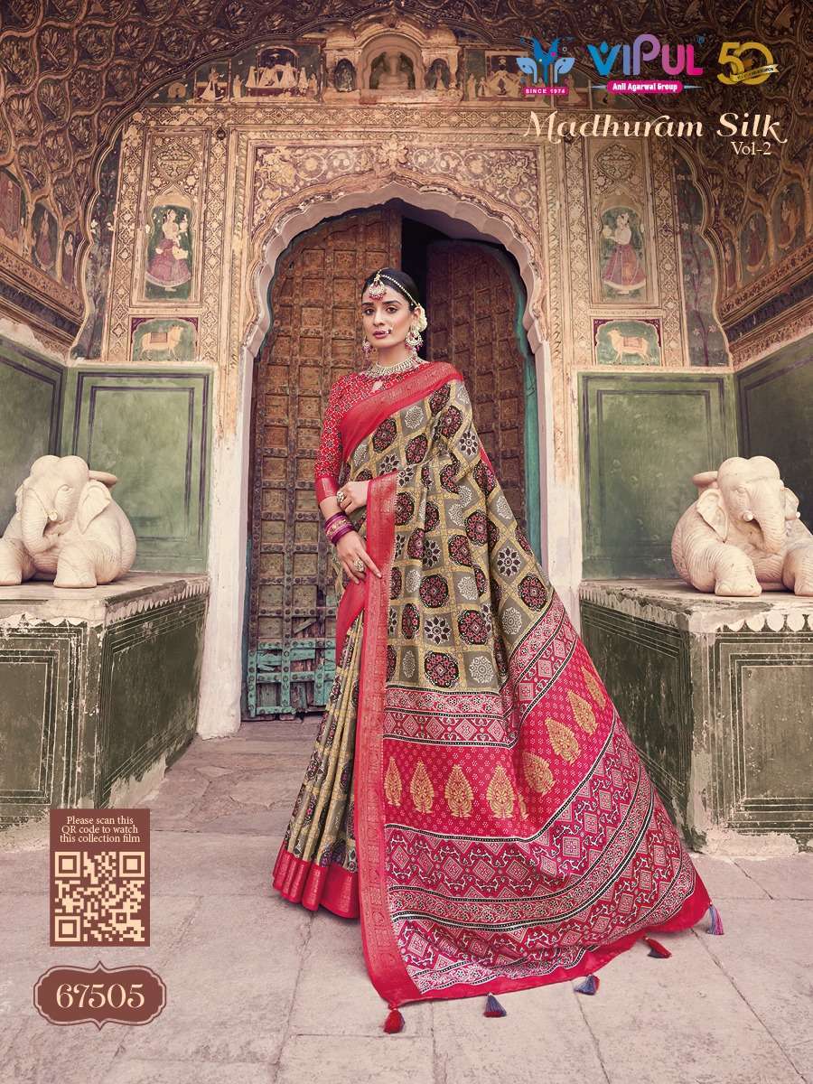 VIPUL FASHION PRESENTS MADHURAM SILK VOL-2 67500-67517 DESIGNER FUNCTION WEAR SAREES CATALOG WHOLESALER AND EXPORTER IN SURAT 