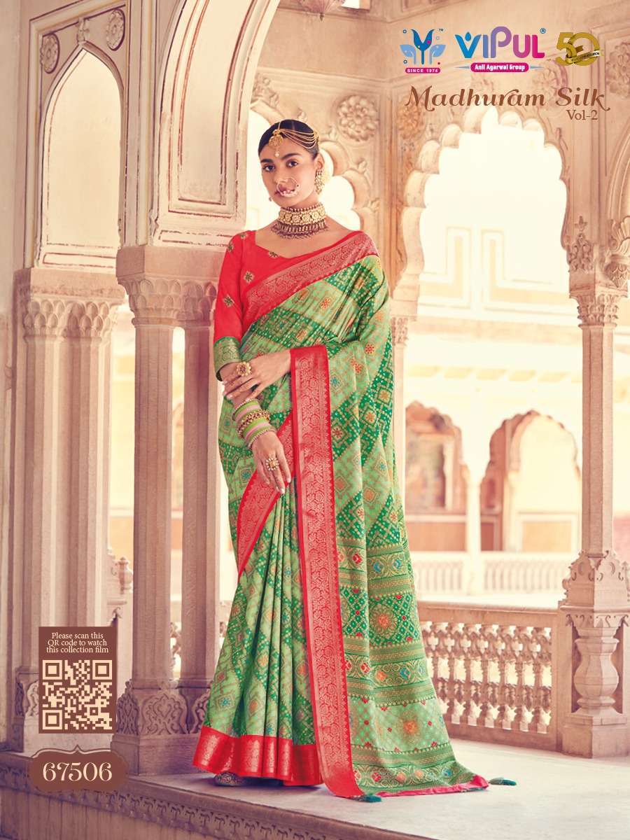 VIPUL FASHION PRESENTS MADHURAM SILK VOL-2 67500-67517 DESIGNER FUNCTION WEAR SAREES CATALOG WHOLESALER AND EXPORTER IN SURAT 