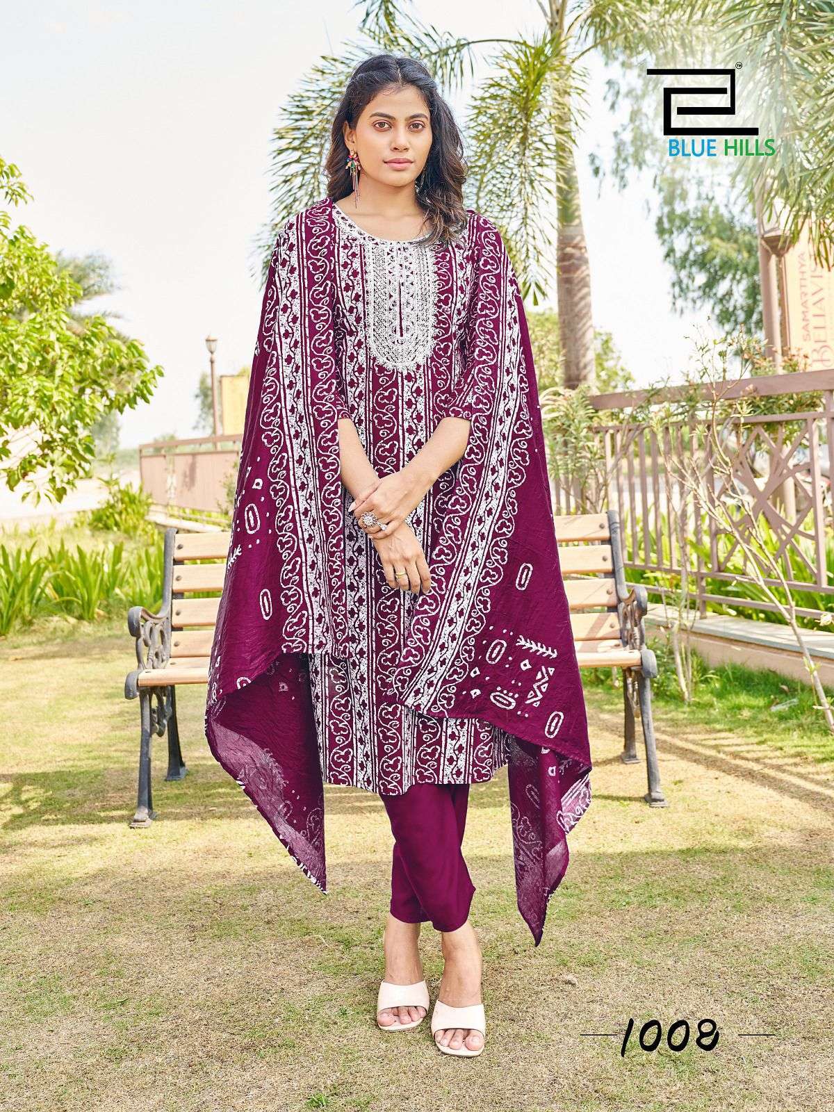 BLUE HILLS PRESENTS TRENDING MOVE DESIGNER BATIK PRINT KURTI WITH PANT AND DUPATTA CATALOG WHOLESALER AND EXPORTER IN SURAT 