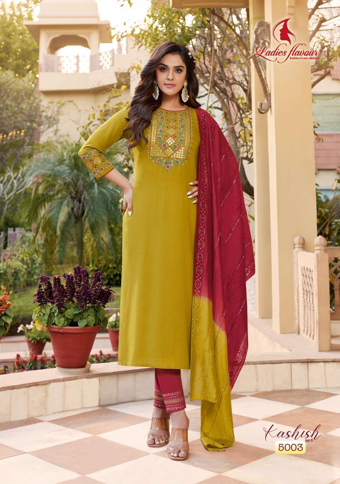 LADIES FLAVOUR PRESENTS KASHISH VOL-5 AMAZING FESTIVE WEAR READYMADE SALWAR SUITS CATALOG WHOLESALER AND EXPORTER IN SURAT 
