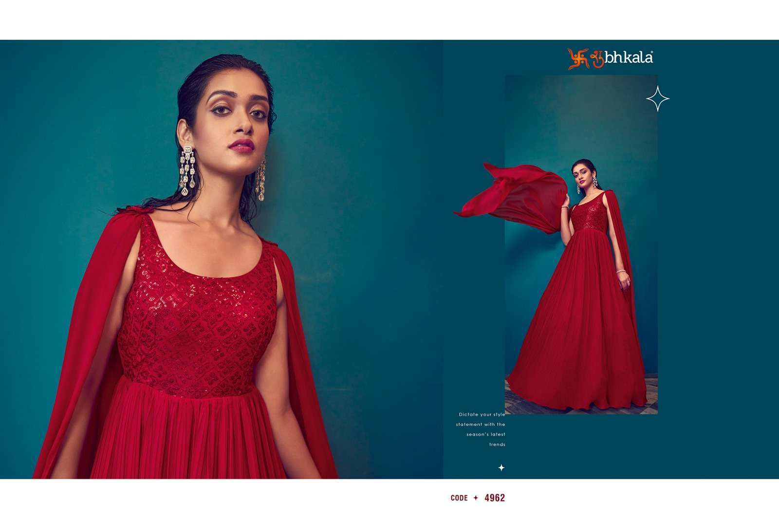 SHUBHKALA FASHION PRESENTS FLORY VOL-40 EXCLUSIVE DESIGNERS STITCHED LONG GOWN CATALOG WHOLESALER AND EXPORTER IN SURAT