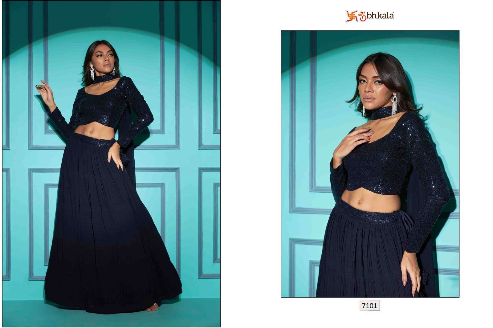 SHUBHKALA PRESENTS SHUBHKALA VOL-14 NEW EXCLUSIVE REGULAR & PLUS SIZE SEMI-STITCHED LEHENGA CHOLI WITH DUPATTA CATALOG WHOLESALER AND EXPORTER IN SURAT 