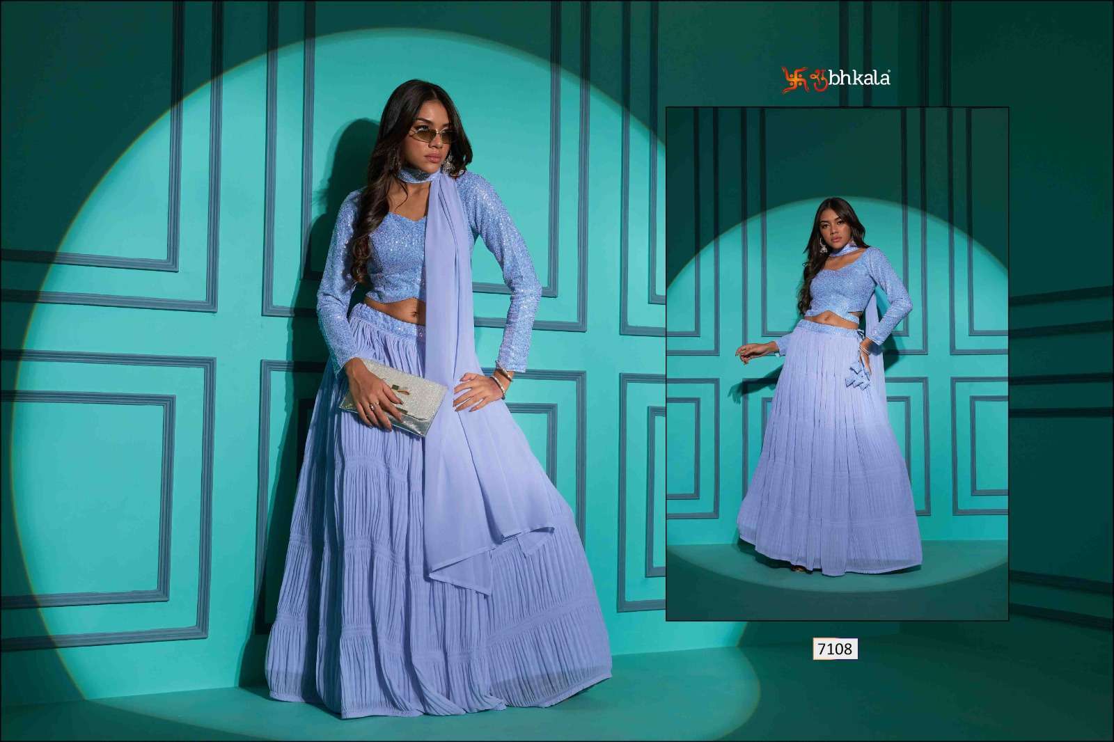 SHUBHKALA PRESENTS SHUBHKALA VOL-14 NEW EXCLUSIVE REGULAR & PLUS SIZE SEMI-STITCHED LEHENGA CHOLI WITH DUPATTA CATALOG WHOLESALER AND EXPORTER IN SURAT 