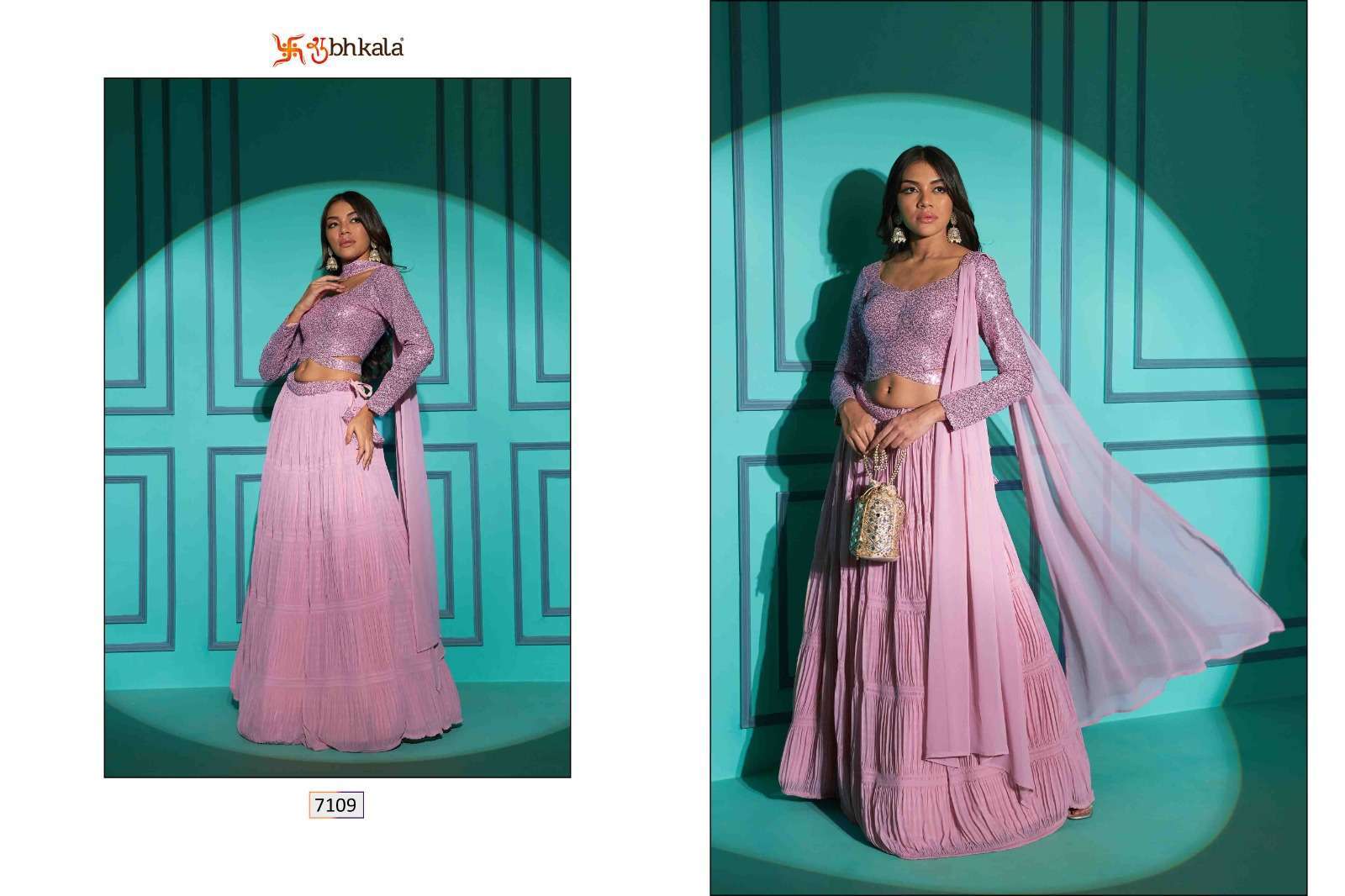 SHUBHKALA PRESENTS SHUBHKALA VOL-14 NEW EXCLUSIVE REGULAR & PLUS SIZE SEMI-STITCHED LEHENGA CHOLI WITH DUPATTA CATALOG WHOLESALER AND EXPORTER IN SURAT 