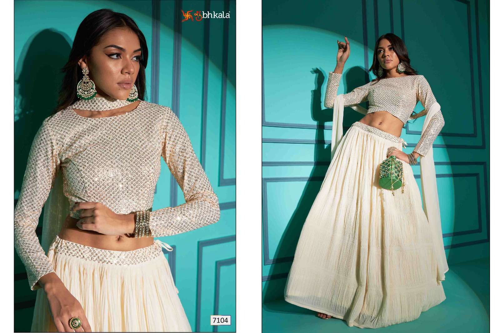 SHUBHKALA PRESENTS SHUBHKALA VOL-14 NEW EXCLUSIVE REGULAR & PLUS SIZE SEMI-STITCHED LEHENGA CHOLI WITH DUPATTA CATALOG WHOLESALER AND EXPORTER IN SURAT 