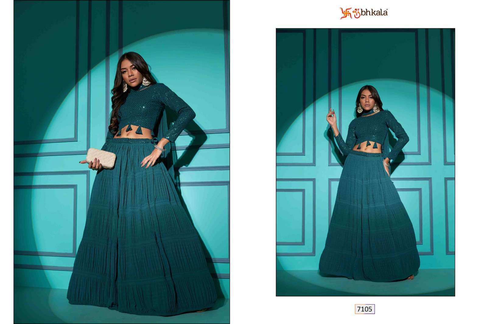 SHUBHKALA PRESENTS SHUBHKALA VOL-14 NEW EXCLUSIVE REGULAR & PLUS SIZE SEMI-STITCHED LEHENGA CHOLI WITH DUPATTA CATALOG WHOLESALER AND EXPORTER IN SURAT 