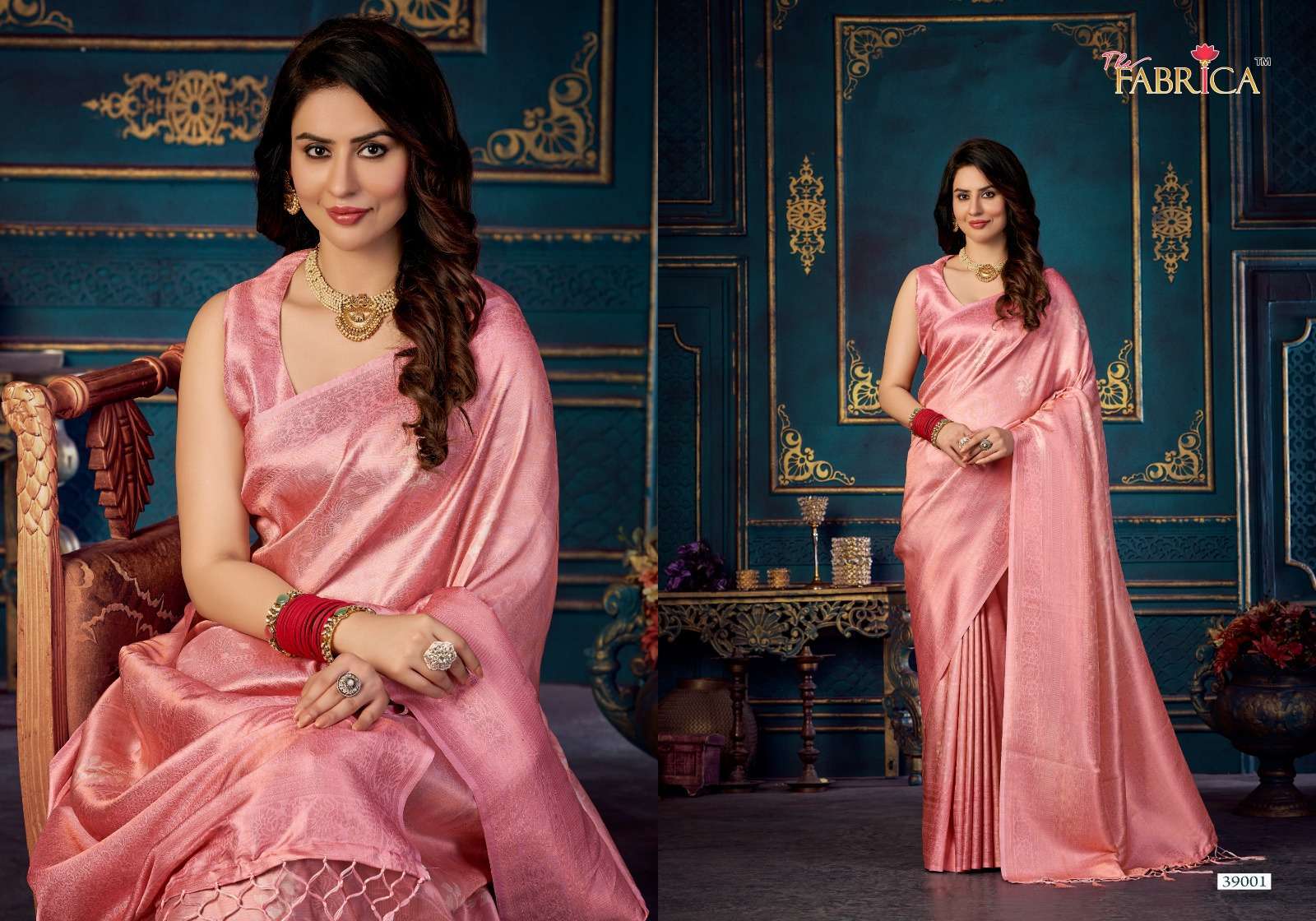 THE FABRICA PRESENTS STIRLING VOL-2 39001-39010 SERIES BEAUTIFUL SOFT JACQUARD SAREES CATALOG WHOLESALER AND EXPORTER IN SURAT 