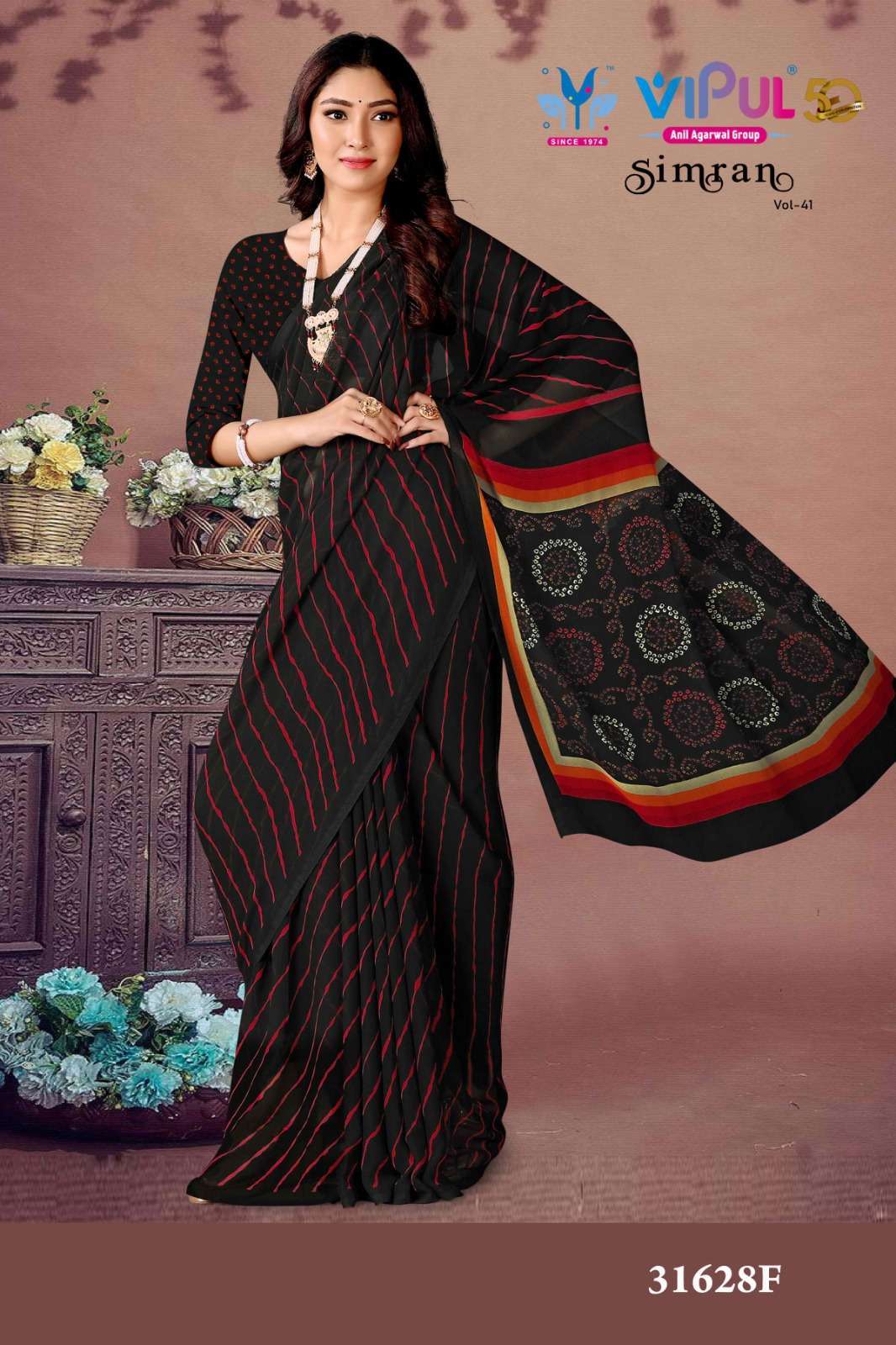 VIPUL FASHION PRESENT SIMRAN VOL-41 ADORABLE DAILY WEAR SAREES CATALOG WHOLESALER AND EXPORTER IN SURAT 