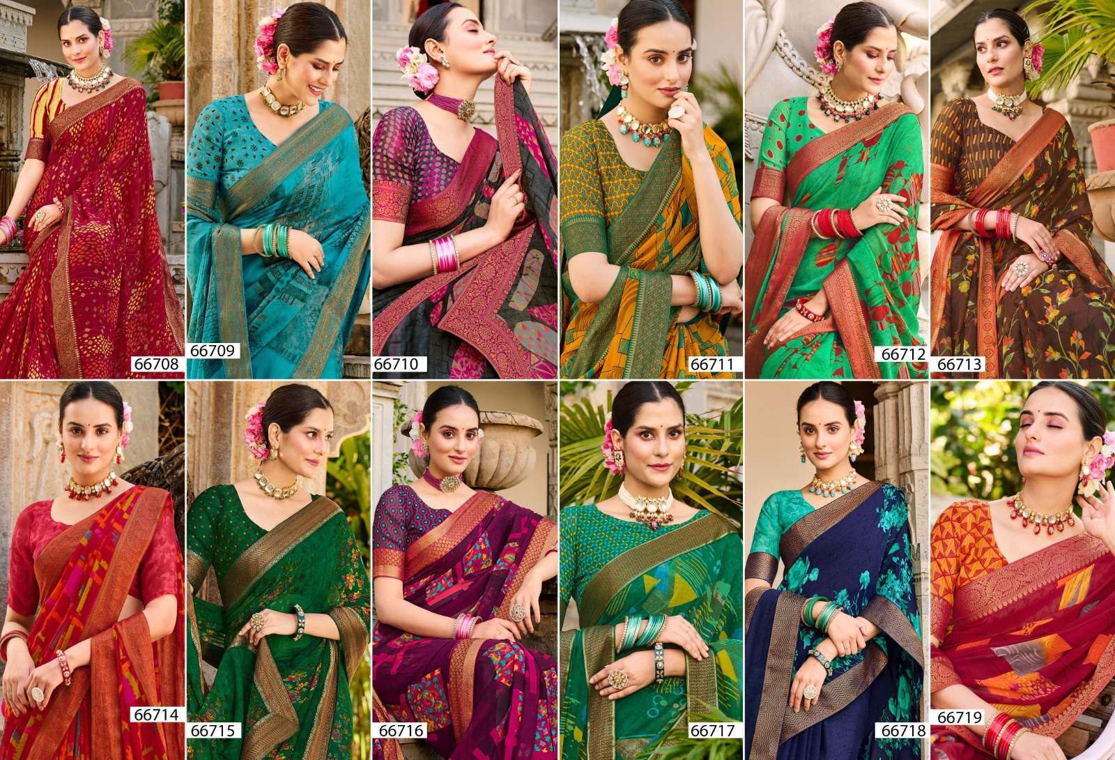  VIPUL FASHION PRESENTS JALSA VOL-5 ADORABLE PRINTED SAREE WITH BORDER WHOLESALER AND EXPORTER IN SURAT 