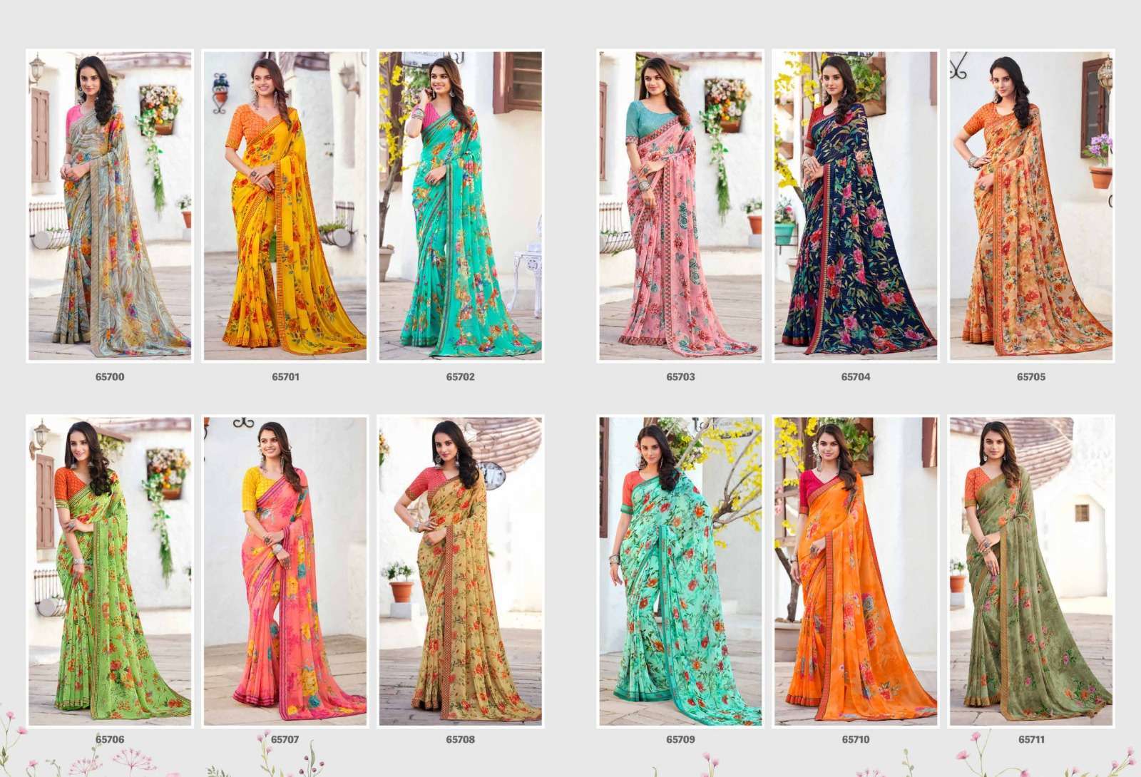 VIPUL FASHION PRESENTS PANGHAT VOL-3 BEAUTIFUL FLORAL PRINTED SAREES CATALOG  WHOLESALER AND EXPORTER IN SURAT 