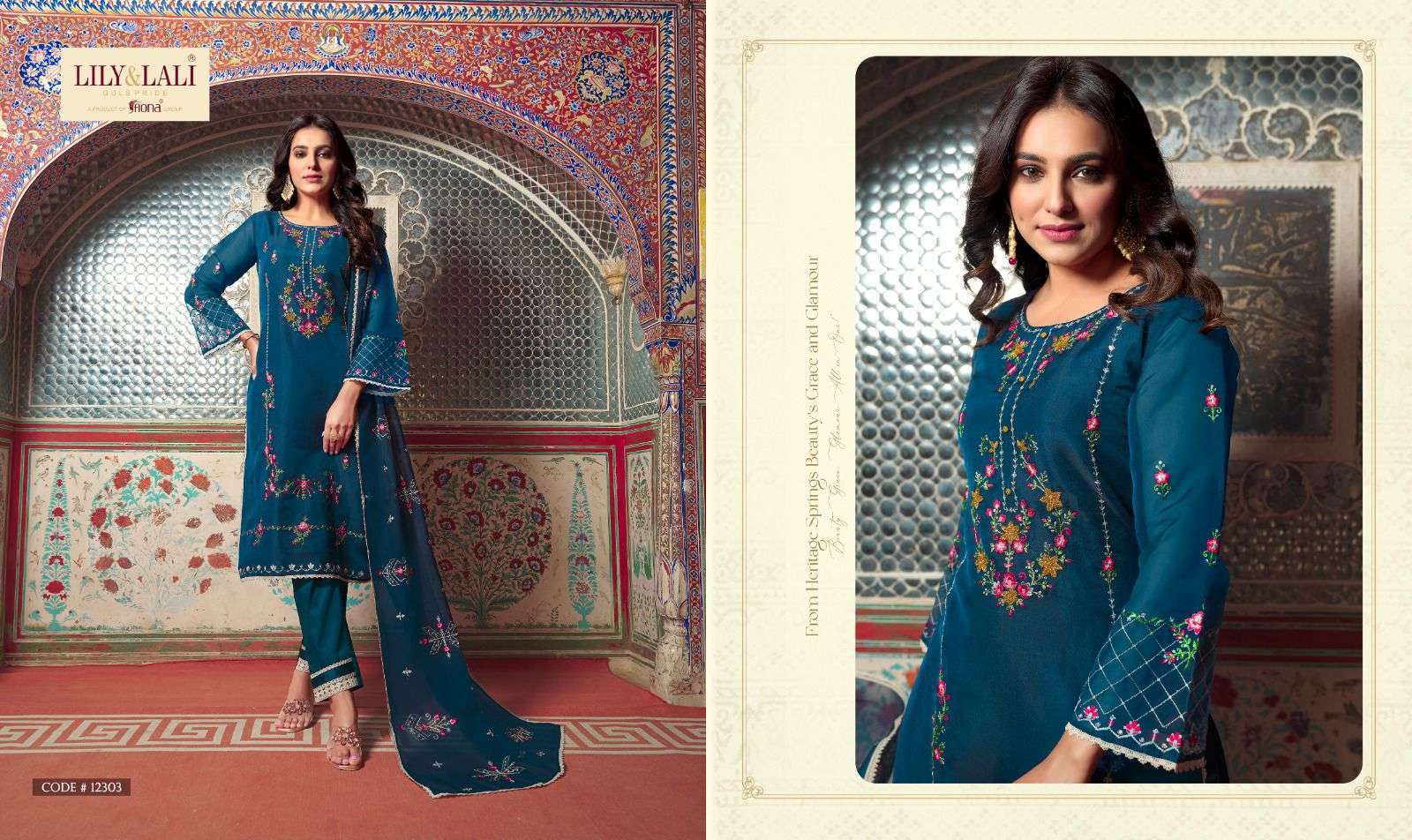 LILY & LALI PRESENTS SHAHNAZ EXCLUSIVE DESIGNER COLLECTION READYMADE PAKISTANI STYLE KURTIS CATALOG WHOLESALER AND EXPORTER IN SURAT 