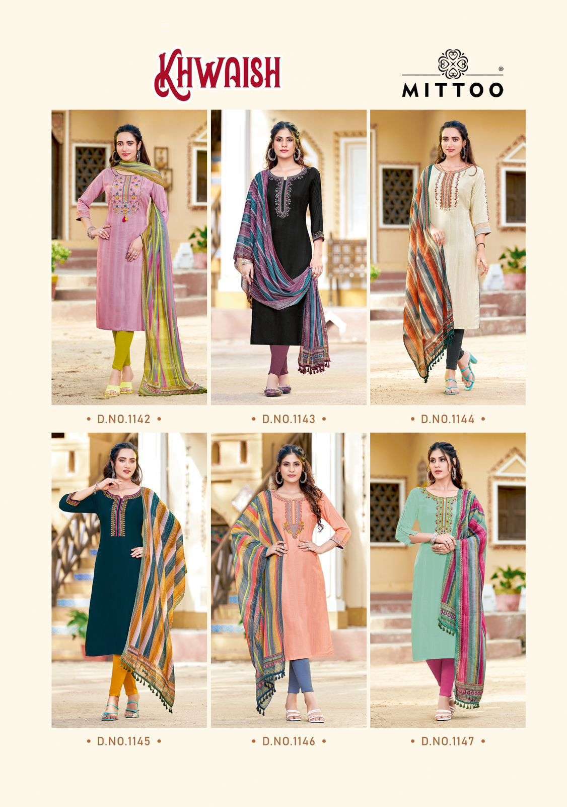 Mittoo Presents Khwaish Ethnic Wear Top Bottom Dupatta Set Catalog Wholesaler and Exporter IN surat