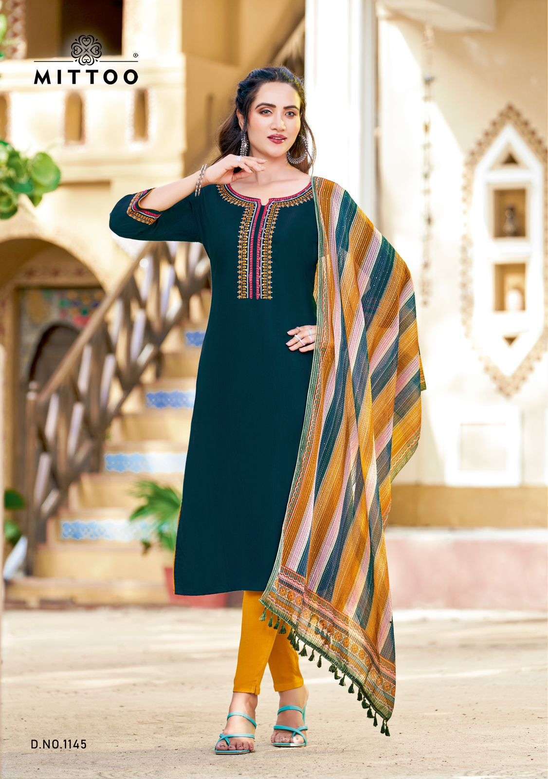 Mittoo Presents Khwaish Ethnic Wear Top Bottom Dupatta Set Catalog Wholesaler and Exporter IN surat