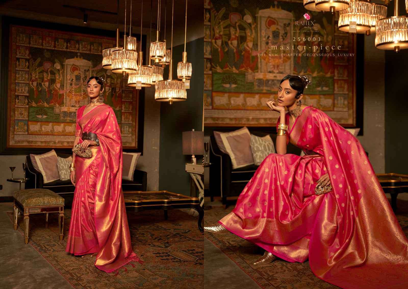 Rajtex Presents Karnaaz Silk 256001 To 256007 Fancy Weaving Festive Collection Saree Catalog Wholesaler and Exporter In Surat