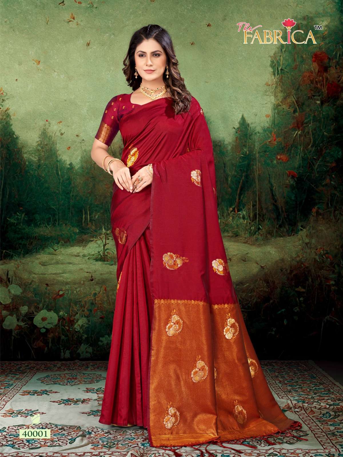 THE FABRICA PRESENT SASHA 40001-40010 SERIES FESTIVE WEAR SOFT LICHI SILK SAREES CATALOG WHOLESALER AND EXPORTER IN SURAT 