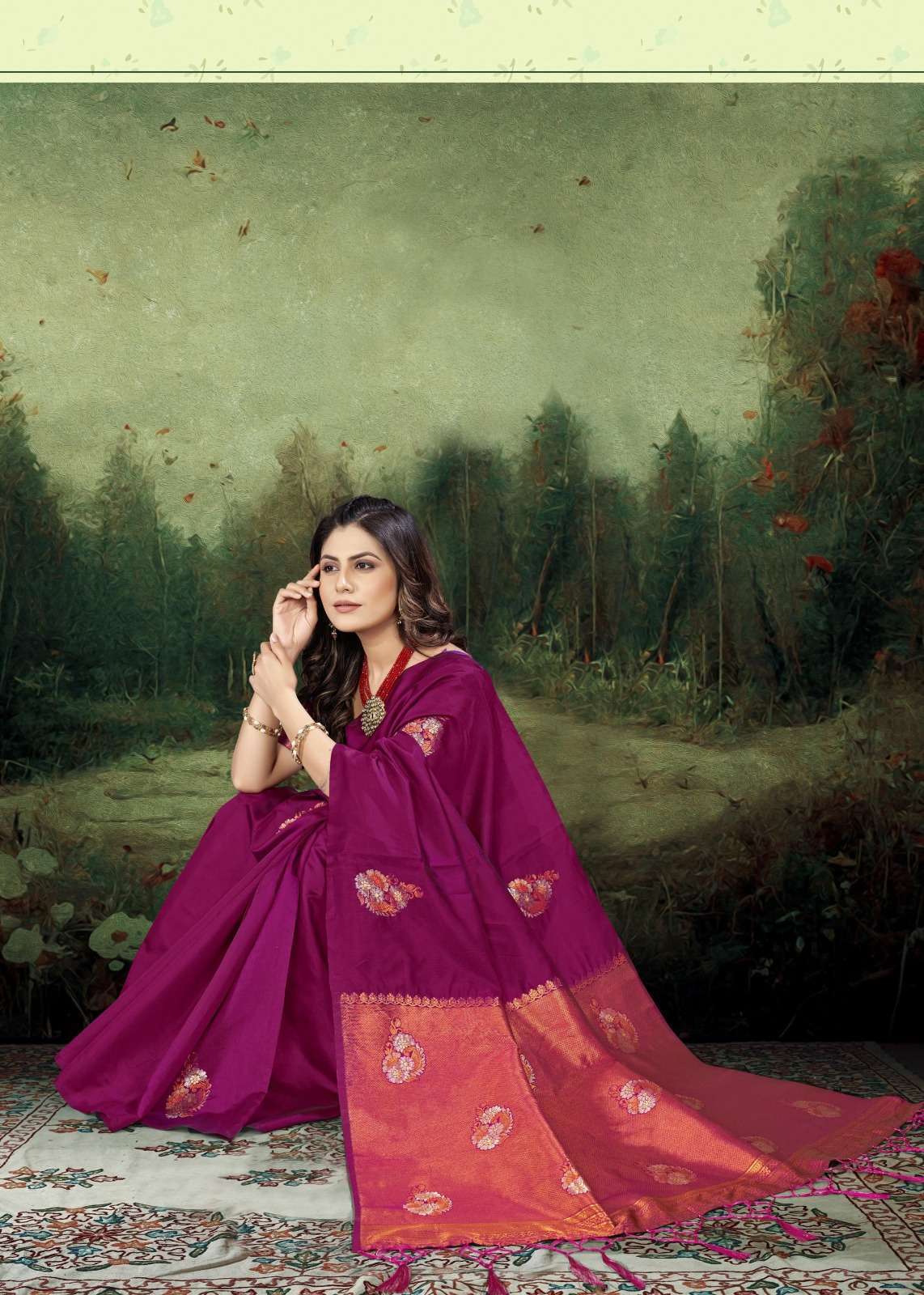 THE FABRICA PRESENT SASHA 40001-40010 SERIES FESTIVE WEAR SOFT LICHI SILK SAREES CATALOG WHOLESALER AND EXPORTER IN SURAT 