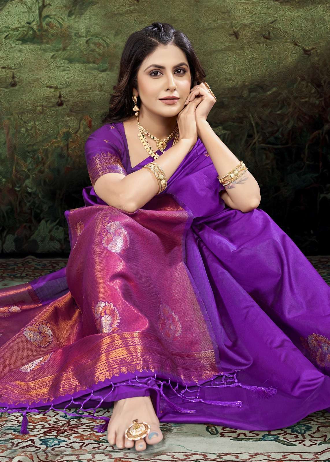 THE FABRICA PRESENT SASHA 40001-40010 SERIES FESTIVE WEAR SOFT LICHI SILK SAREES CATALOG WHOLESALER AND EXPORTER IN SURAT 