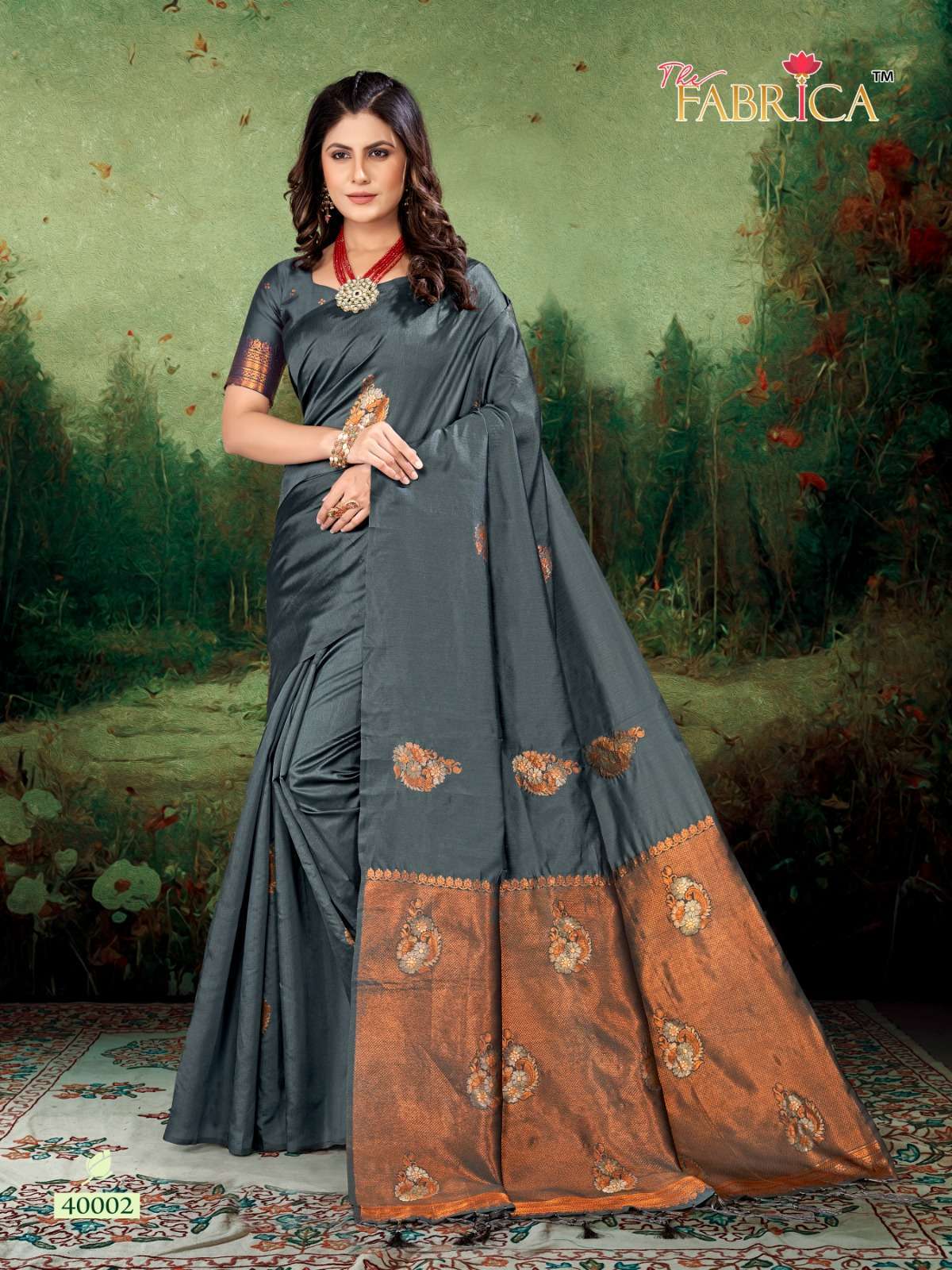 THE FABRICA PRESENT SASHA 40001-40010 SERIES FESTIVE WEAR SOFT LICHI SILK SAREES CATALOG WHOLESALER AND EXPORTER IN SURAT 