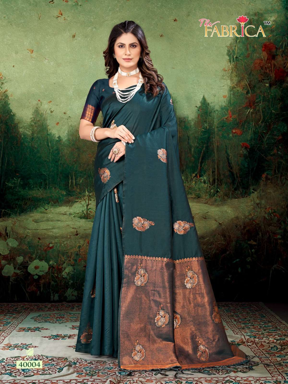 THE FABRICA PRESENT SASHA 40001-40010 SERIES FESTIVE WEAR SOFT LICHI SILK SAREES CATALOG WHOLESALER AND EXPORTER IN SURAT 