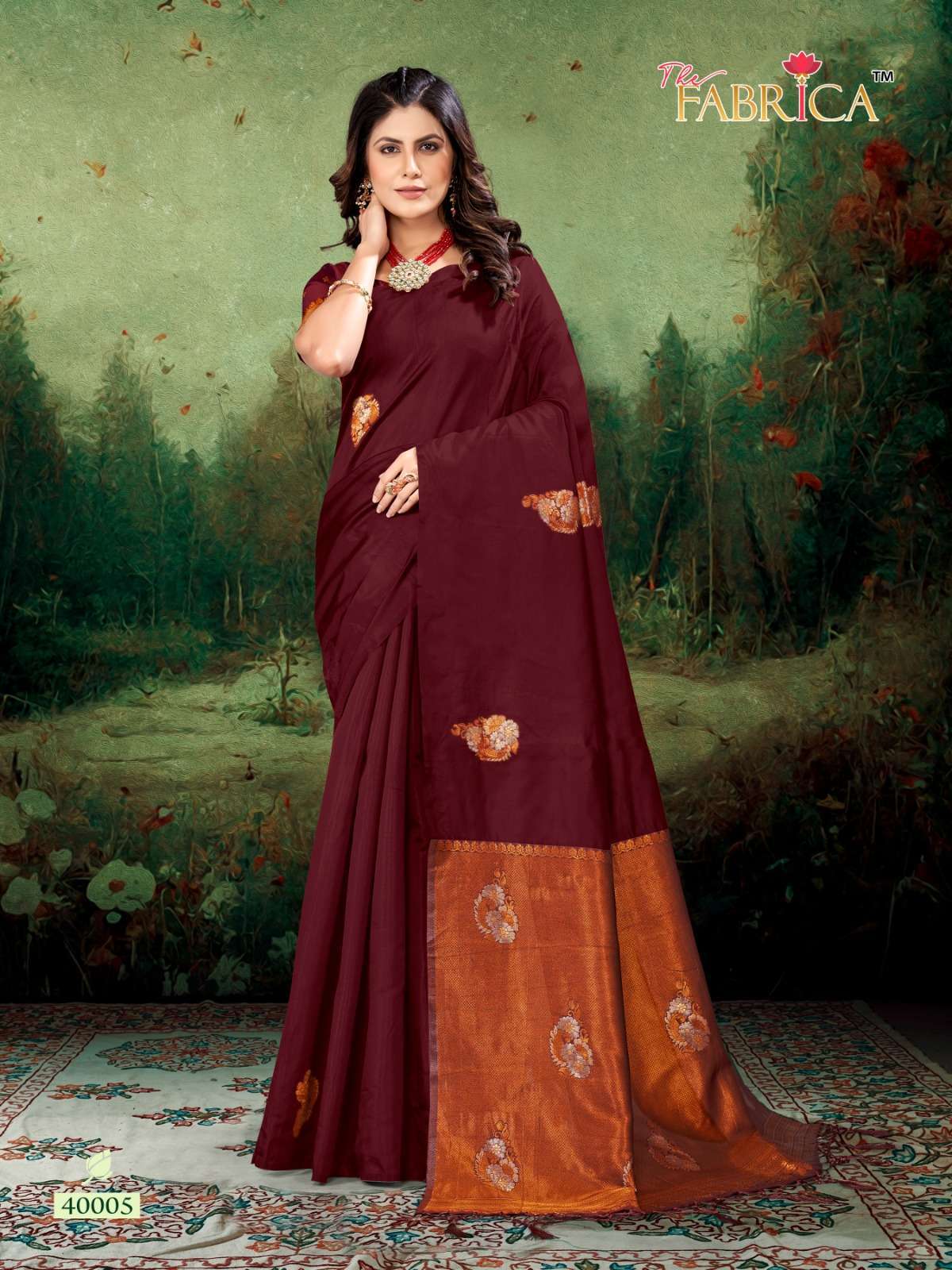THE FABRICA PRESENT SASHA 40001-40010 SERIES FESTIVE WEAR SOFT LICHI SILK SAREES CATALOG WHOLESALER AND EXPORTER IN SURAT 