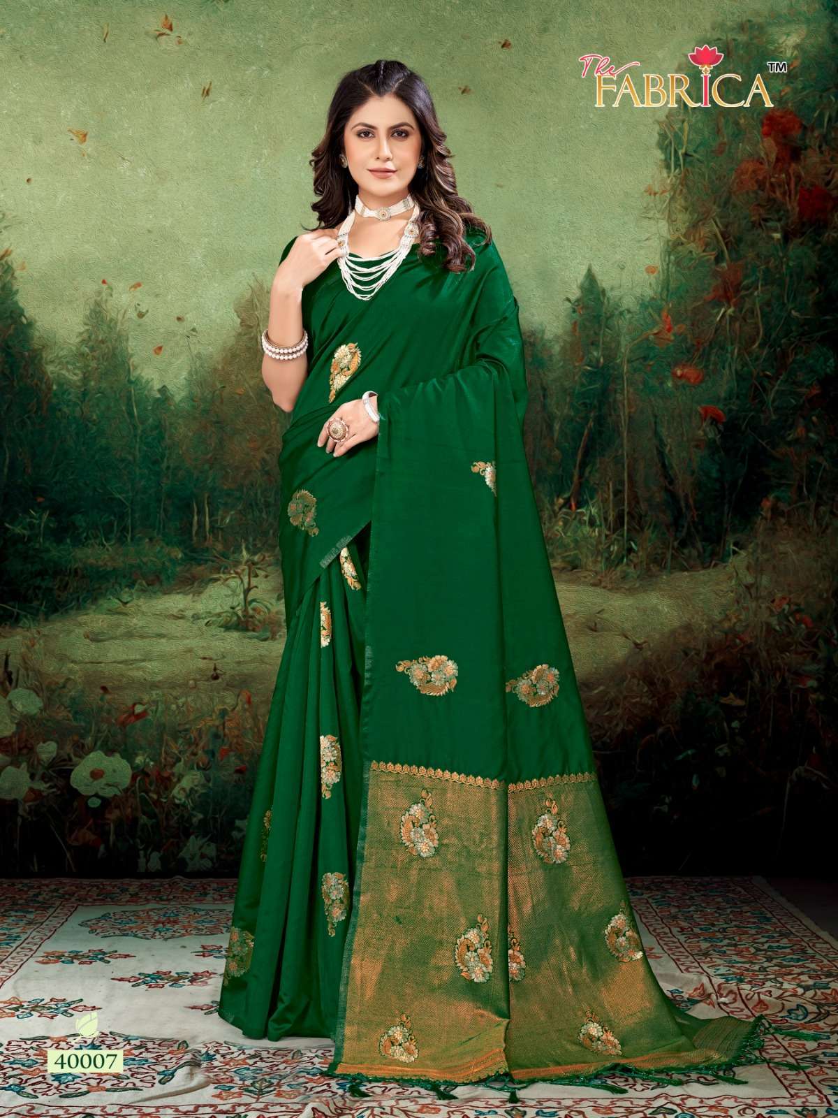 THE FABRICA PRESENT SASHA 40001-40010 SERIES FESTIVE WEAR SOFT LICHI SILK SAREES CATALOG WHOLESALER AND EXPORTER IN SURAT 