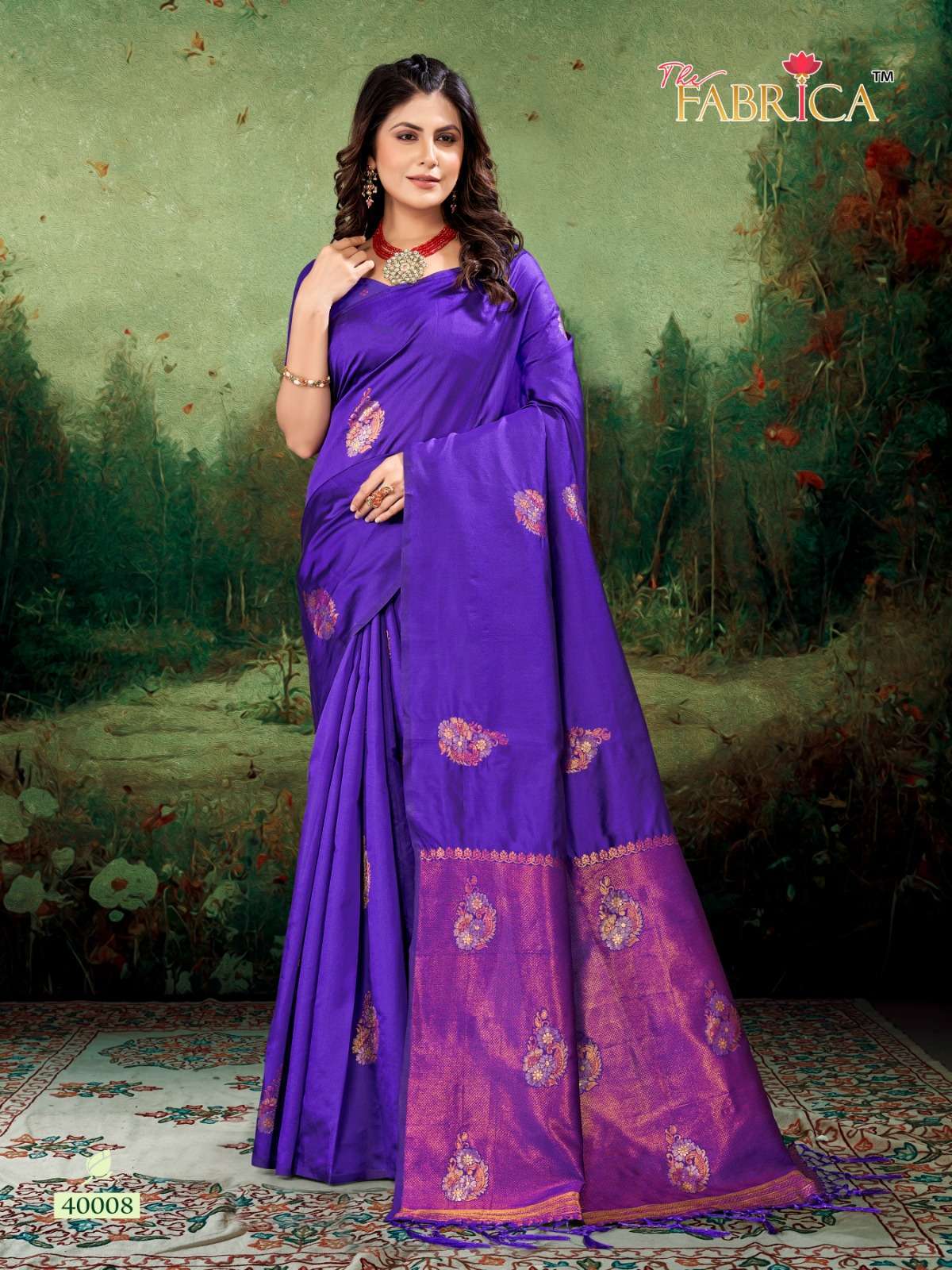 THE FABRICA PRESENT SASHA 40001-40010 SERIES FESTIVE WEAR SOFT LICHI SILK SAREES CATALOG WHOLESALER AND EXPORTER IN SURAT 