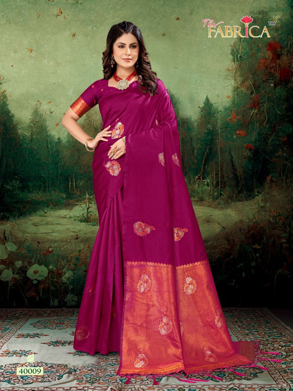 THE FABRICA PRESENT SASHA 40001-40010 SERIES FESTIVE WEAR SOFT LICHI SILK SAREES CATALOG WHOLESALER AND EXPORTER IN SURAT 