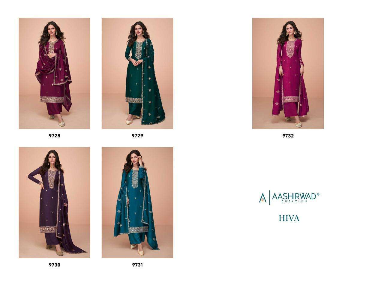 AASHIRWAD CREATION PRESENTS GULKAND HIVA FUNCTION WEAR UNSTITCH COLLECTION 3 PEICE SALWAR SUIT CATALOG WHOLESALER AND EXPORTER IN SURAT 