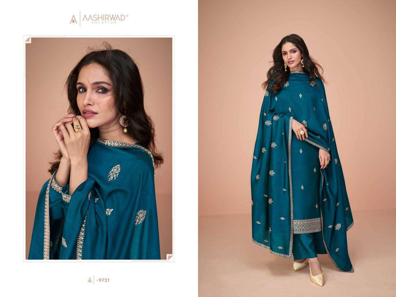 AASHIRWAD CREATION PRESENTS GULKAND HIVA FUNCTION WEAR UNSTITCH COLLECTION 3 PEICE SALWAR SUIT CATALOG WHOLESALER AND EXPORTER IN SURAT 