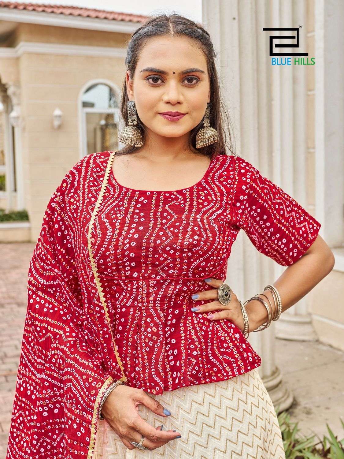 Blue Hills Presents Bandhej Navratri bandhni print Lehenga Choli Catalog Wholesaler And Exporter In Surat 