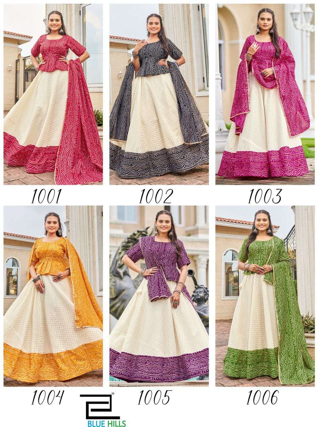 Blue Hills Presents Bandhej Navratri bandhni print Lehenga Choli Catalog Wholesaler And Exporter In Surat 