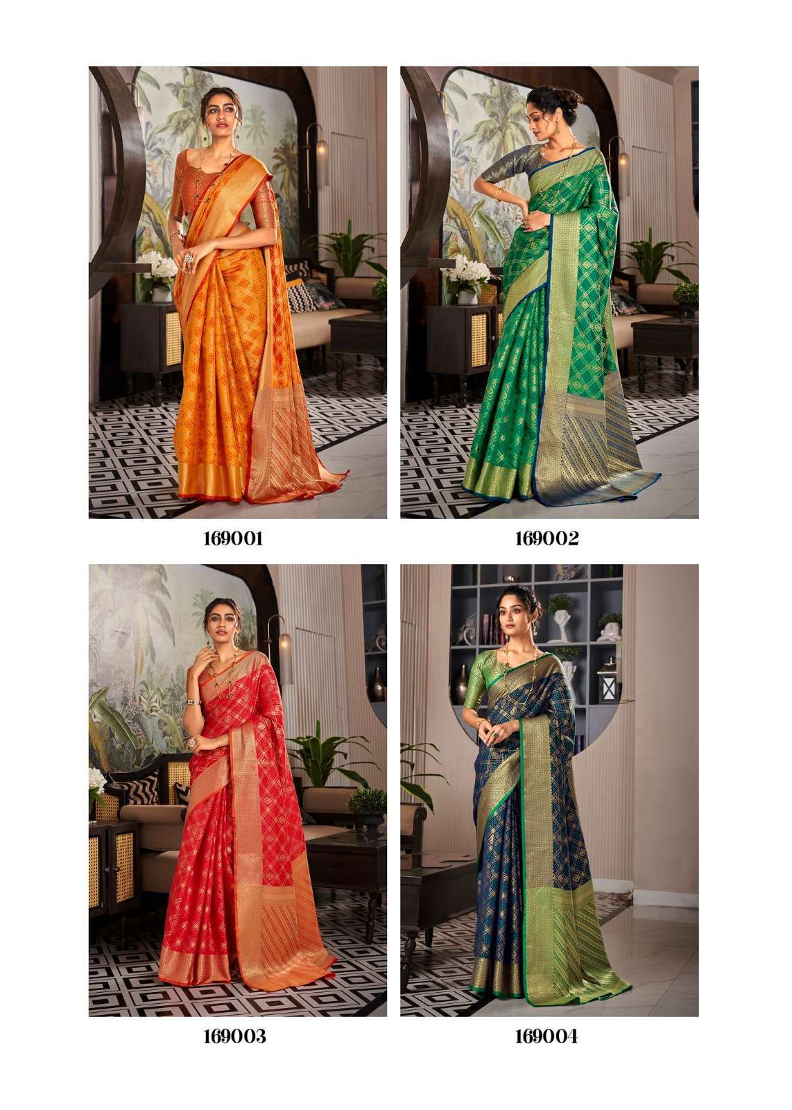 RAJPATH PRESENTS RANGOON 169001-169006 SERIES SOFT HANDLOOM PATOLA WEAVING SAREES CATALOG WHOLESALER AND EXPORTER IN SURAT 