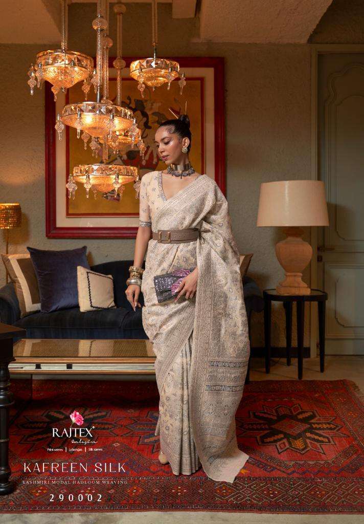 RAJTEX PRESENT KAFREEN SILK 290000 SERIES KASHMIRI MODAL HANDLOOM WEAVING SAREES CATALOG WHOLESALER AND EXPORTER IN SURAT 