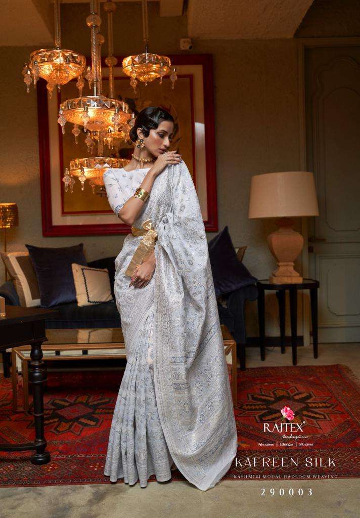 RAJTEX PRESENT KAFREEN SILK 290000 SERIES KASHMIRI MODAL HANDLOOM WEAVING SAREES CATALOG WHOLESALER AND EXPORTER IN SURAT 