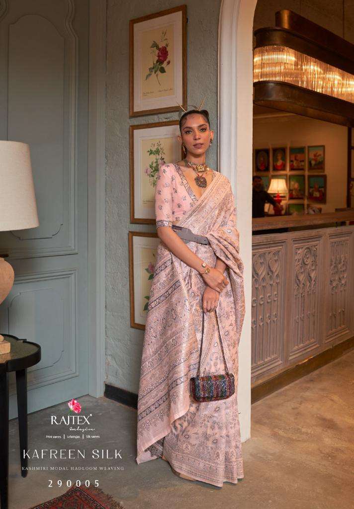 RAJTEX PRESENT KAFREEN SILK 290000 SERIES KASHMIRI MODAL HANDLOOM WEAVING SAREES CATALOG WHOLESALER AND EXPORTER IN SURAT 