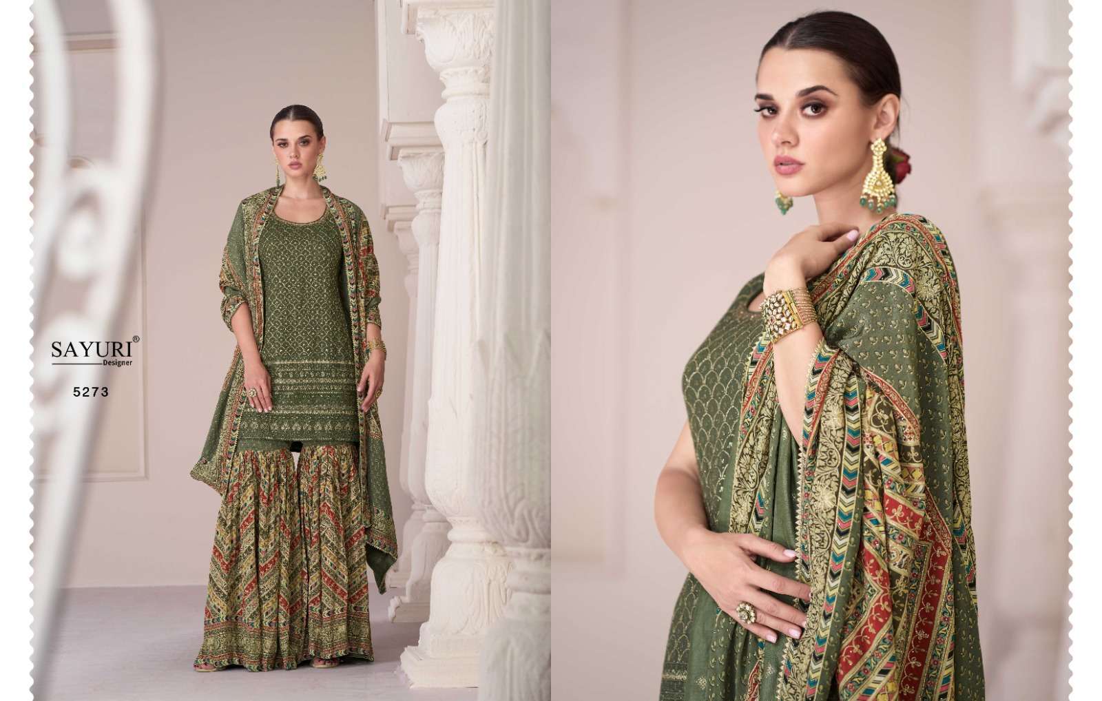 SAYURI DESIGNER PRESENTS SHARARA READYMADE FANCY 3 PEICE SALWAR SUIT CATALOG WHOLESALER AND EXPORTER IN SURAT 