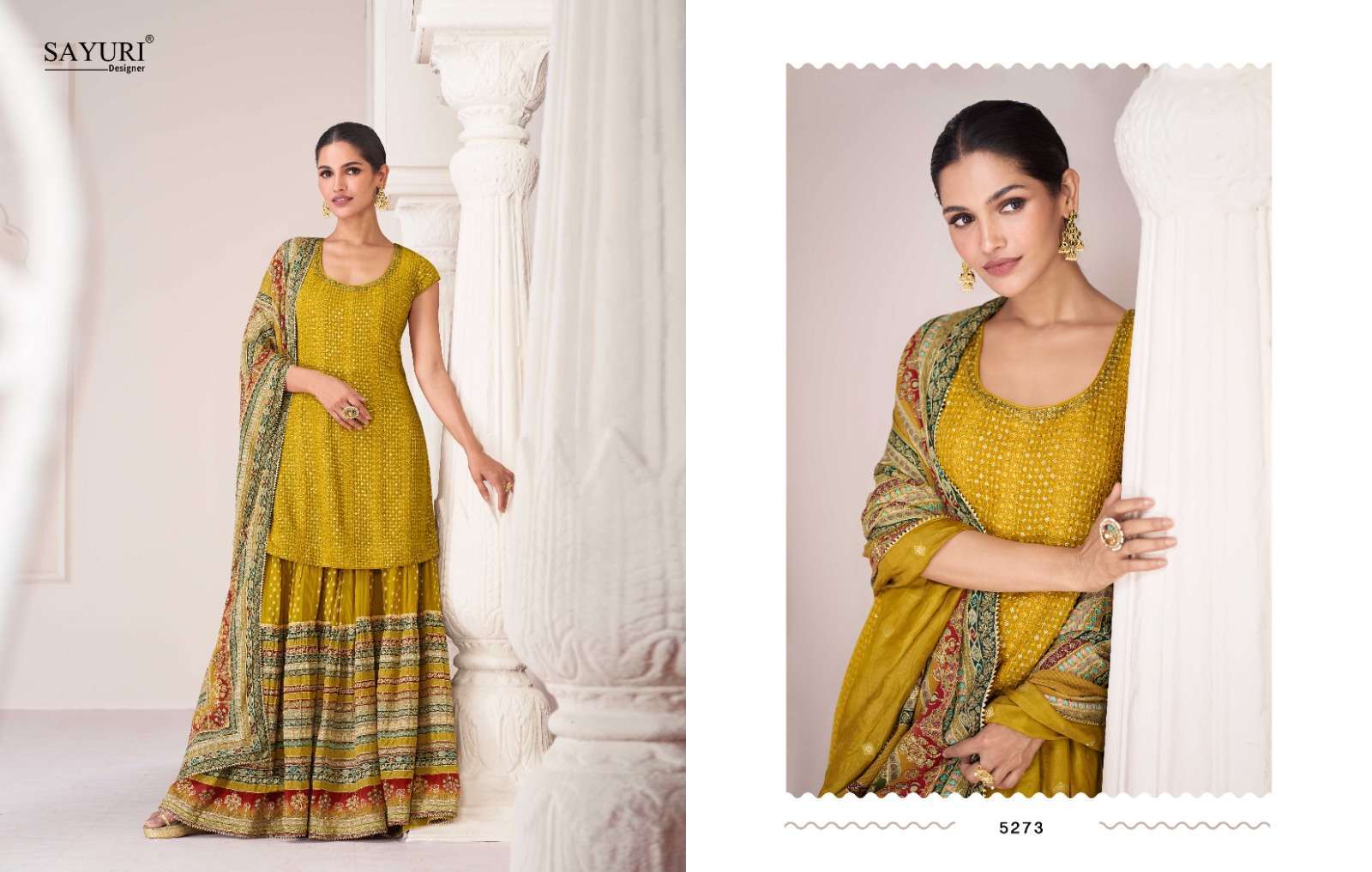 SAYURI DESIGNER PRESENTS SHARARA READYMADE FANCY 3 PEICE SALWAR SUIT CATALOG WHOLESALER AND EXPORTER IN SURAT 
