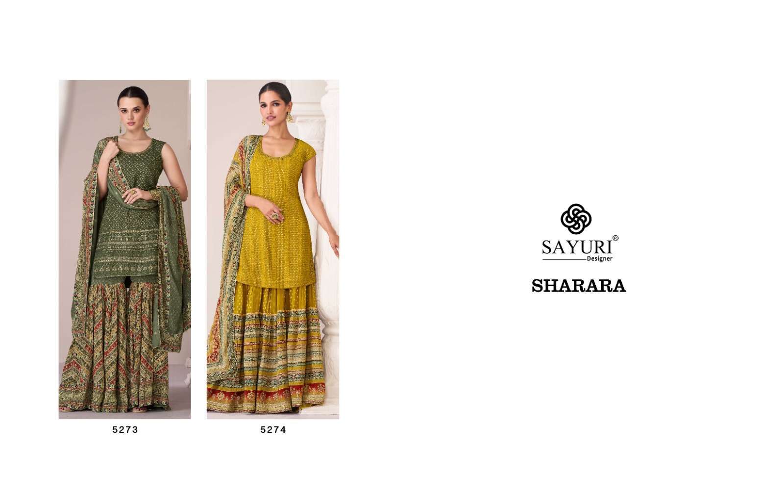 SAYURI DESIGNER PRESENTS SHARARA READYMADE FANCY 3 PEICE SALWAR SUIT CATALOG WHOLESALER AND EXPORTER IN SURAT 