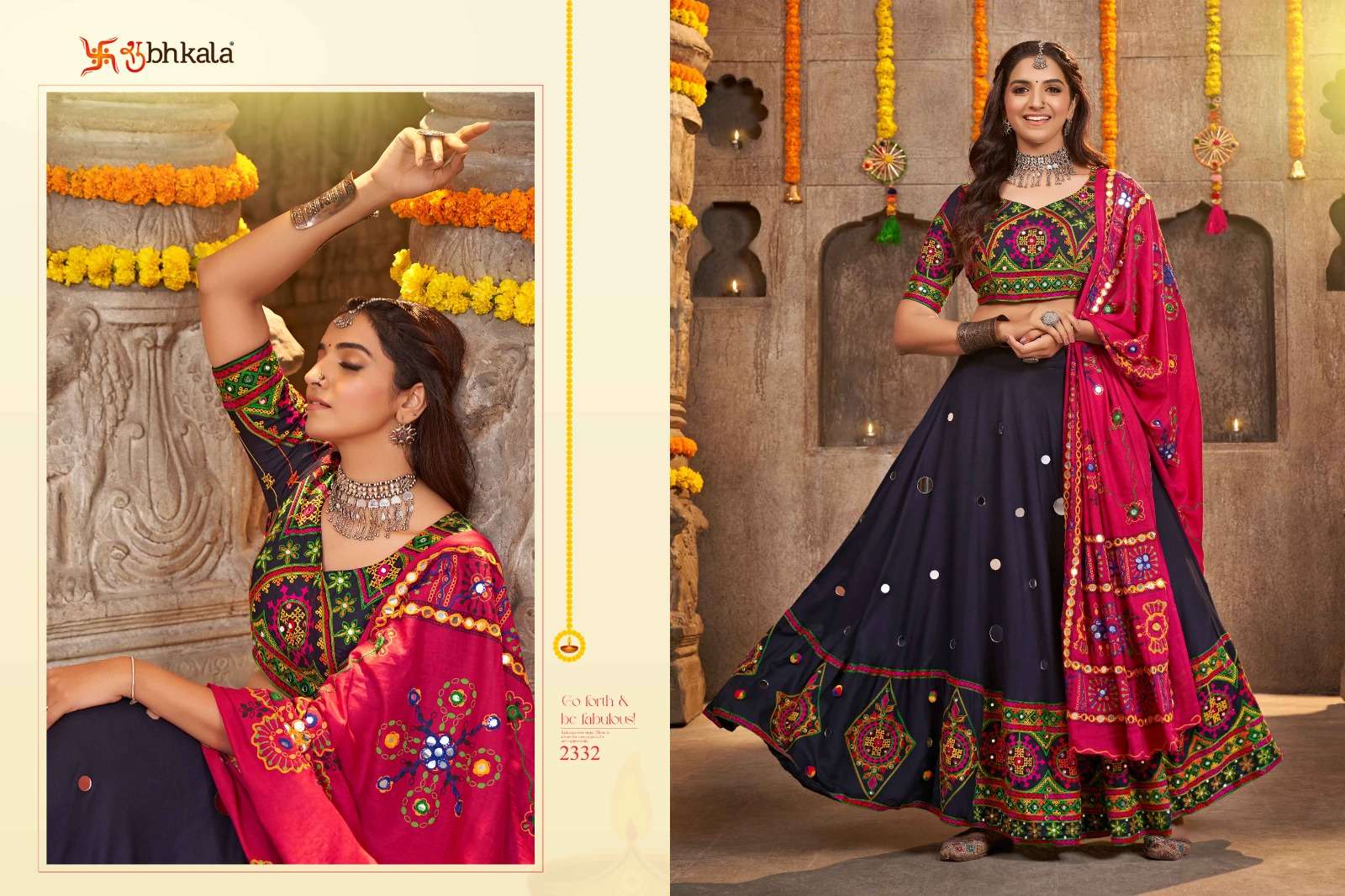 SHUBHKALA PRESENTS RAAS VOL-7 DESIGNER NAVRATRI COLECTION LEHNGHA CHOLI CATALOG WHOLESALER AND EXPORTER IN SURAT 