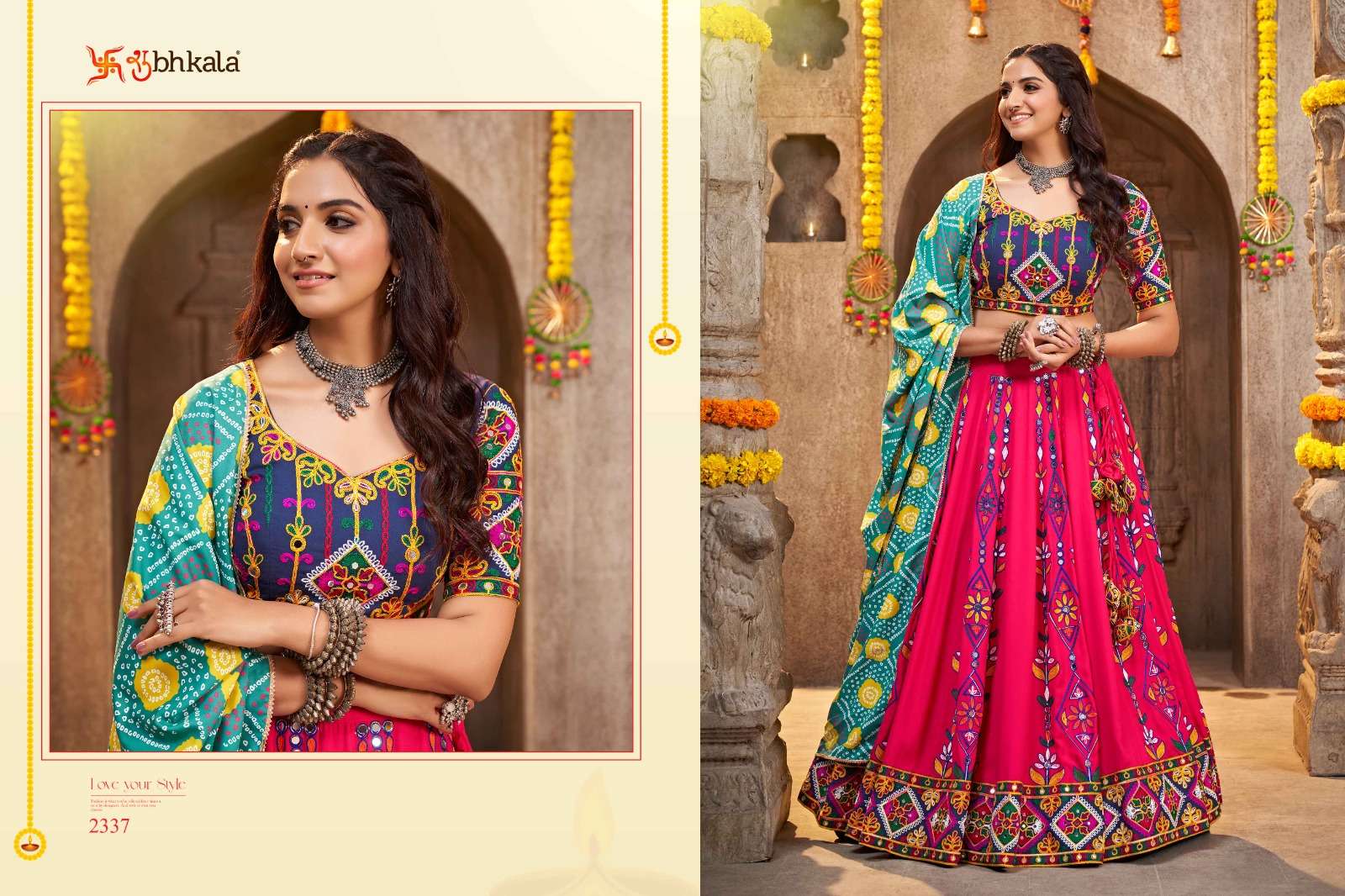 SHUBHKALA PRESENTS RAAS VOL-7 DESIGNER NAVRATRI COLECTION LEHNGHA CHOLI CATALOG WHOLESALER AND EXPORTER IN SURAT 