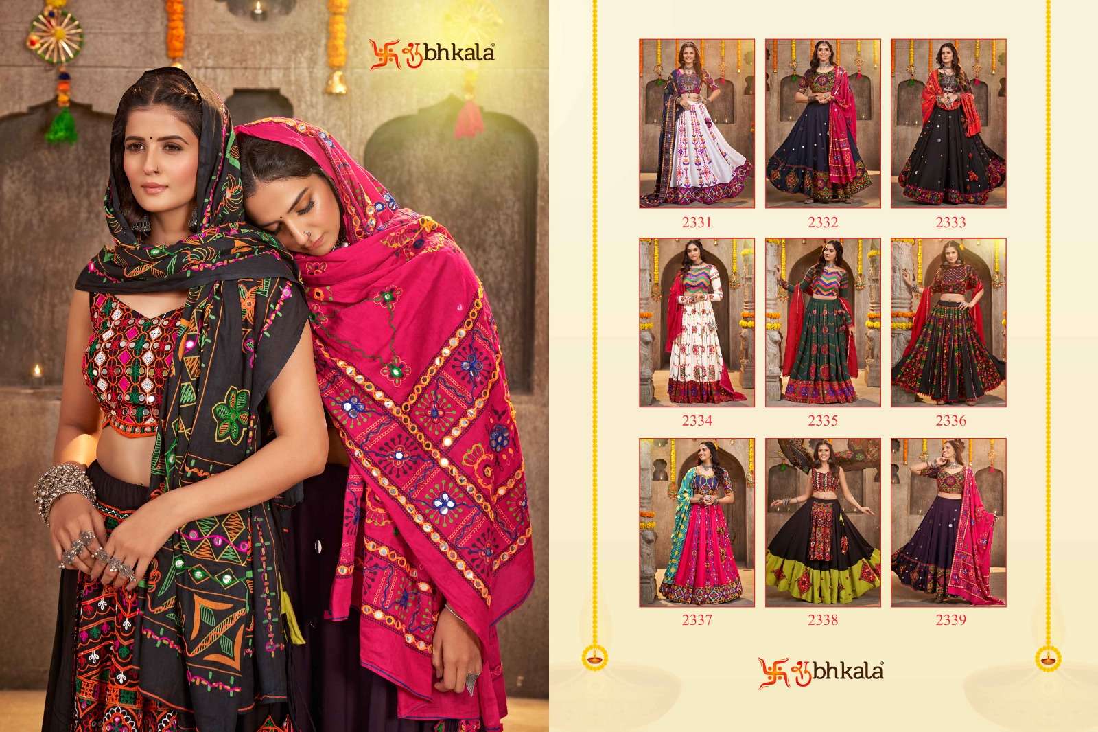 SHUBHKALA PRESENTS RAAS VOL-7 DESIGNER NAVRATRI COLECTION LEHNGHA CHOLI CATALOG WHOLESALER AND EXPORTER IN SURAT 