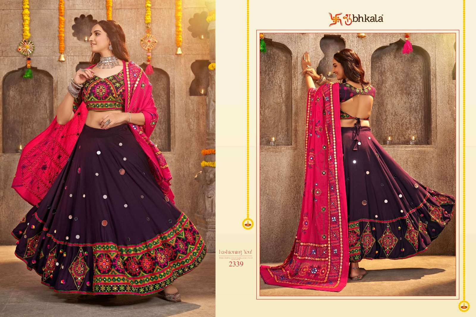 SHUBHKALA PRESENTS RAAS VOL-7 DESIGNER NAVRATRI COLECTION LEHNGHA CHOLI CATALOG WHOLESALER AND EXPORTER IN SURAT 
