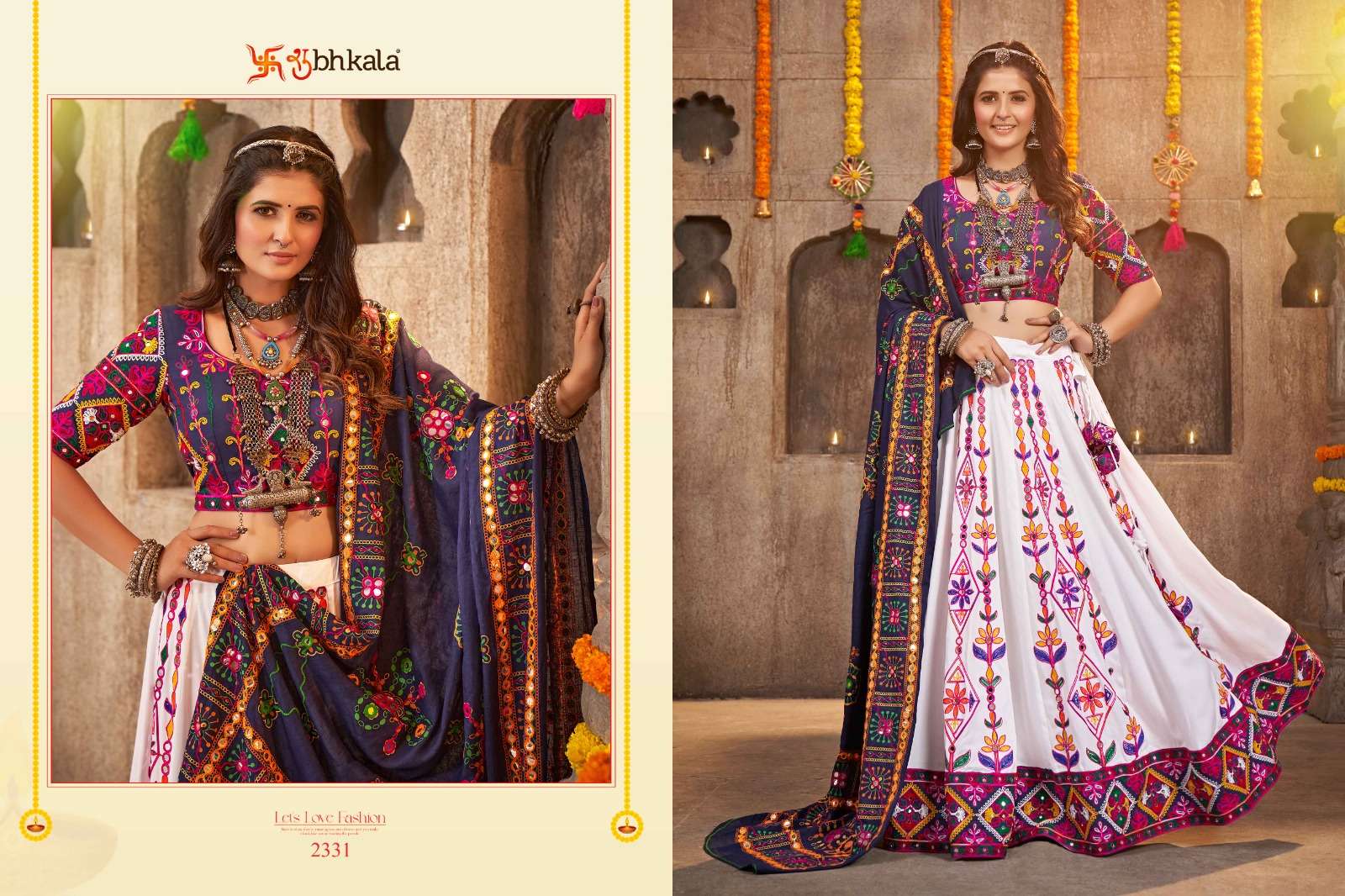 SHUBHKALA PRESENTS RAAS VOL-7 DESIGNER NAVRATRI COLECTION LEHNGHA CHOLI CATALOG WHOLESALER AND EXPORTER IN SURAT 