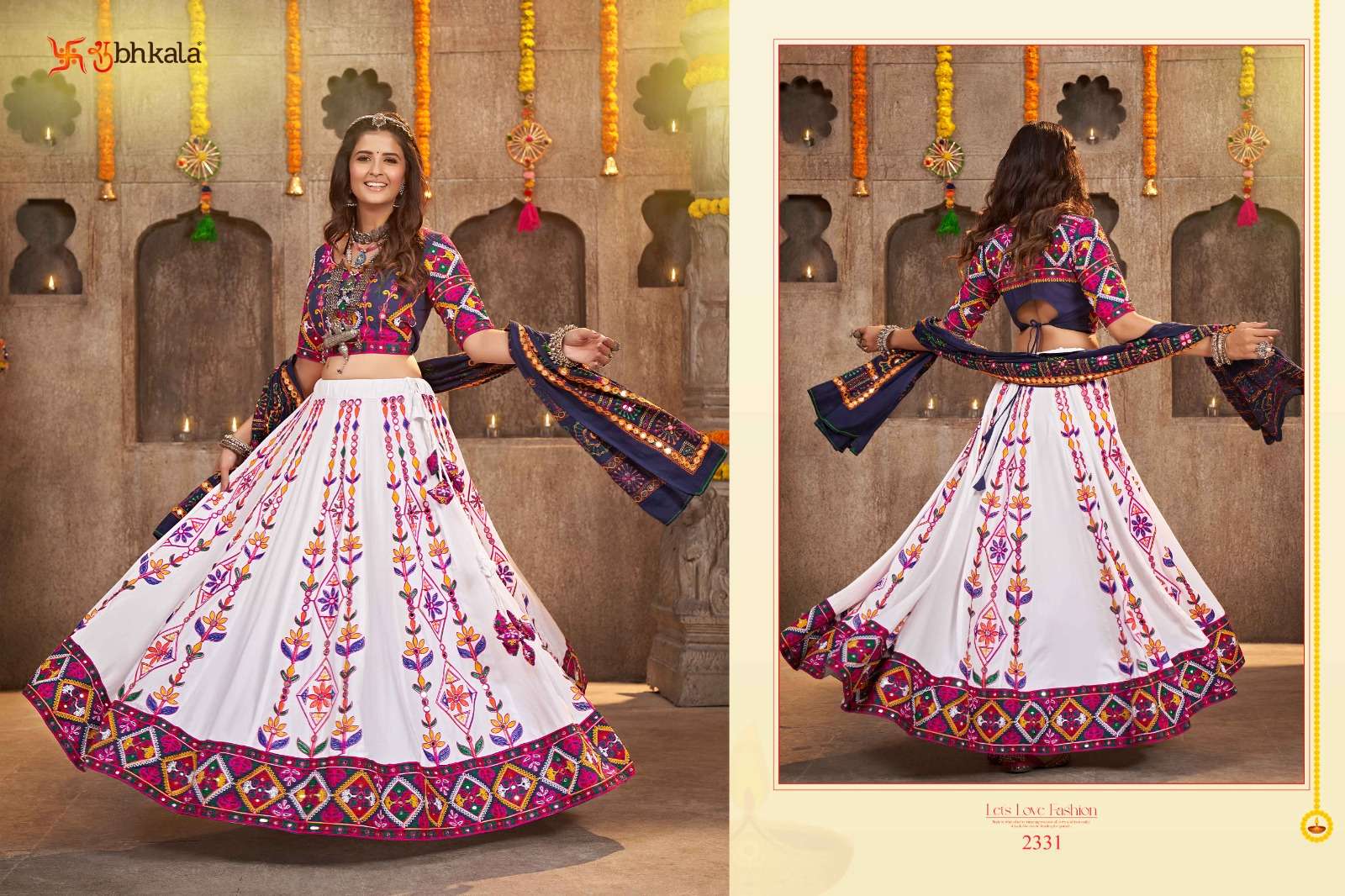 SHUBHKALA PRESENTS RAAS VOL-7 DESIGNER NAVRATRI COLECTION LEHNGHA CHOLI CATALOG WHOLESALER AND EXPORTER IN SURAT 